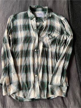 Rails Casual Green Plaid Button-Up Shirt